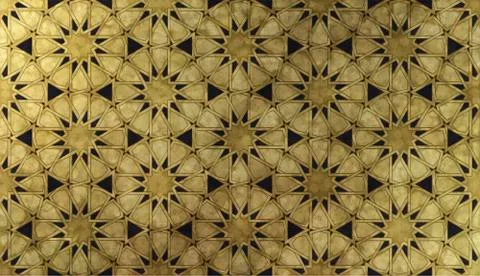 Islamic decorative pattern with golden artistic texture. Illustrazione stock