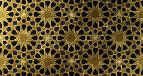 Islamic decorative pattern with golden artistic texture. Illustrazione stock