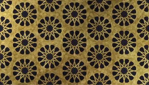 Islamic decorative pattern with golden artistic texture. Stock Illustration