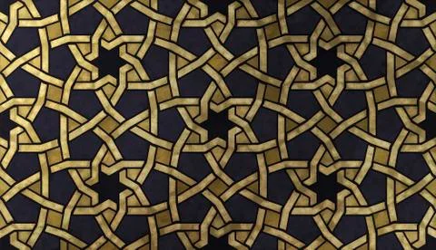 Islamic decorative pattern with golden artistic texture. Stockillustratie