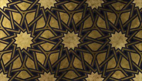 Islamic decorative pattern with golden artistic texture. Illustrazione stock