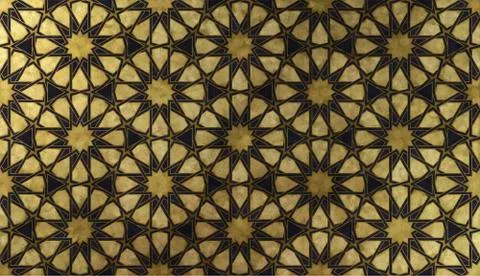 Islamic decorative pattern with golden artistic texture. Stockillustratie