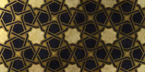 Islamic decorative pattern with golden artistic texture. Stock Illustration