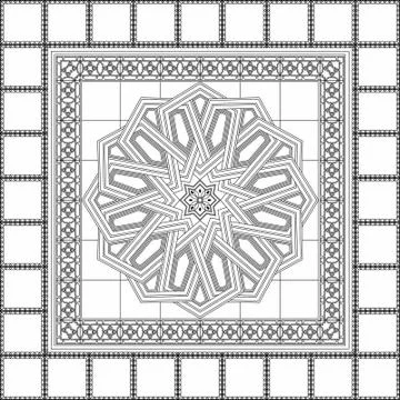Islamic design Laser cut cnc panel design for metal, wooden room divider. Stock Illustration