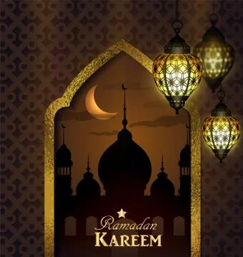 Islamic design mosque door Stock Illustration