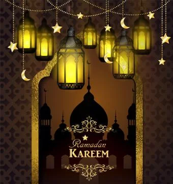 Islamic design mosque door Stock Illustration