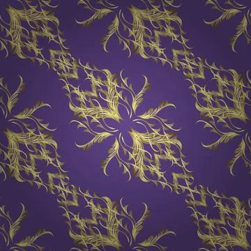 Islamic design. Vector golden textile print. Floral tiles. Pattern oriental orna Stock Illustration