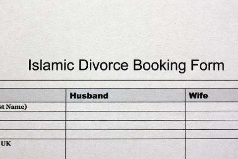 Islamic Divorce Booking Form Document Highlighting Legal and Marital Separa.. Stock Photos