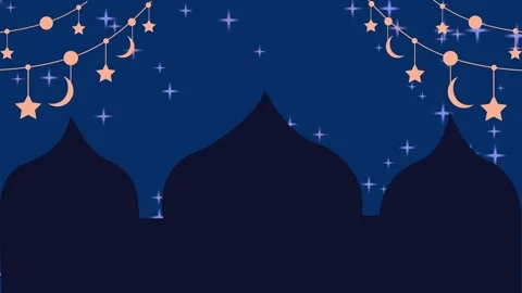 Islamic domes animation with decorative lights. Islamic domes religious hol.. Stock Footage 336895800