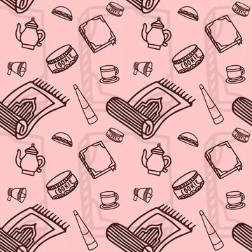 Islamic Doodle Pattern Vector Illustrazione stock