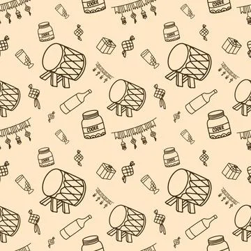 Islamic Doodle Pattern Vector Stock Illustration