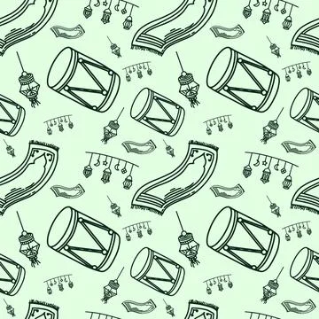 Islamic Doodle Pattern Vector Stock Illustration