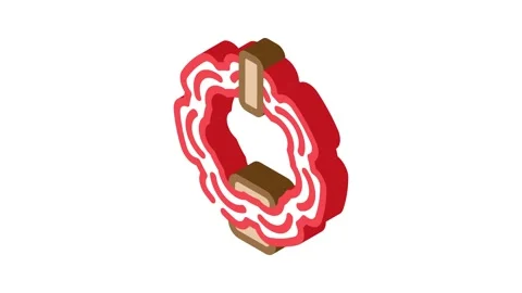 Islamic door knocker isometric icon animation Stock Footage 327291424
