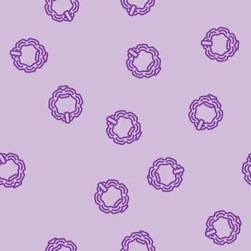 Islamic door knocker line vector seamless pattern Stockillustratie