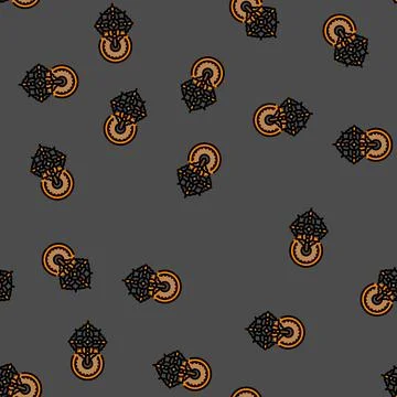 Islamic door knocker vector seamless pattern Stockillustratie