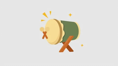 Islamic drum or bedug animation Stock Footage 332836286