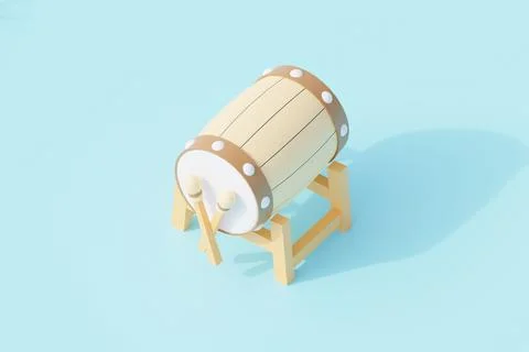 Islamic drum or bedug for calling people pray traditional tools from indonesi Stock Illustration