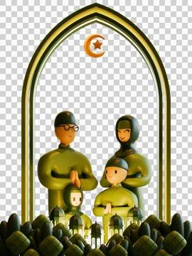 Islamic Eid Family Illustrazione stock