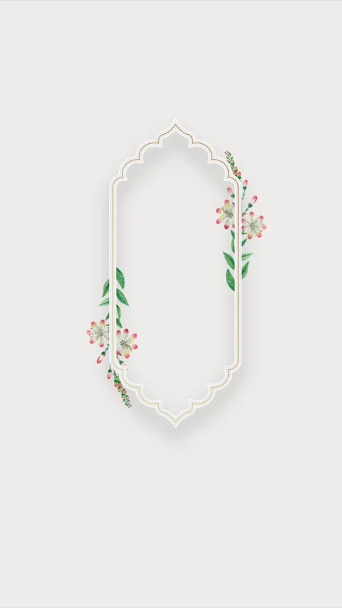 Islamic elegant white wedding invitation video vertical background blank Stock Footage 310247734