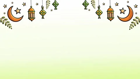 Islamic Elements Border Green White Gradient Background Video stock 322035291
