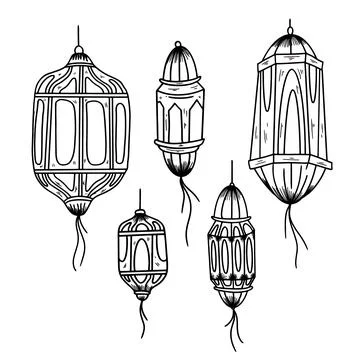 Islamic event doodle set vector Illustrazione stock