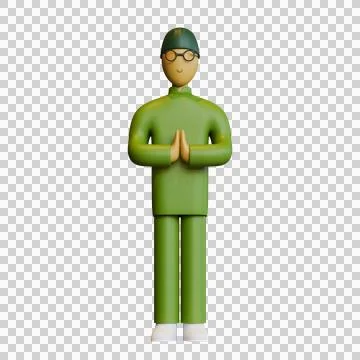 Islamic Father Front View Illustrazione stock