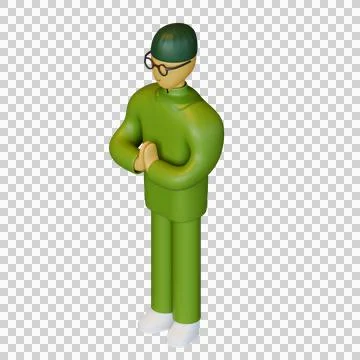 Islamic Father Isometric View Stock Illustration