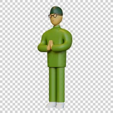 Islamic Father Side View Stock Illustration