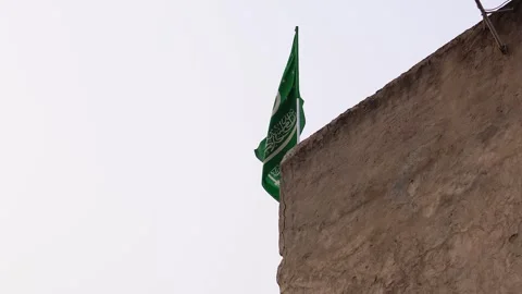 The Islamic Flag Waving with Pride and Devotion, India Video stock 260165320