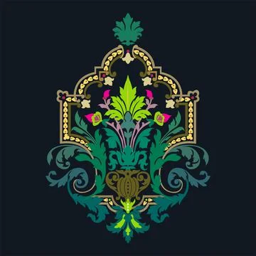 Islamic floral pattern, Moorish patterns, Vector Illustration Stock Illustration