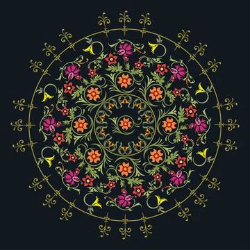 Islamic floral pattern, Moorish patterns, Vector Illustration Stock Illustration