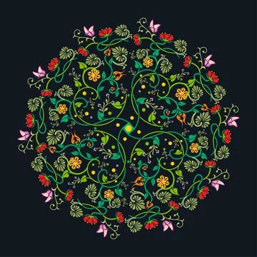 Islamic floral pattern, Moorish patterns, Vector Illustration Stock Illustration