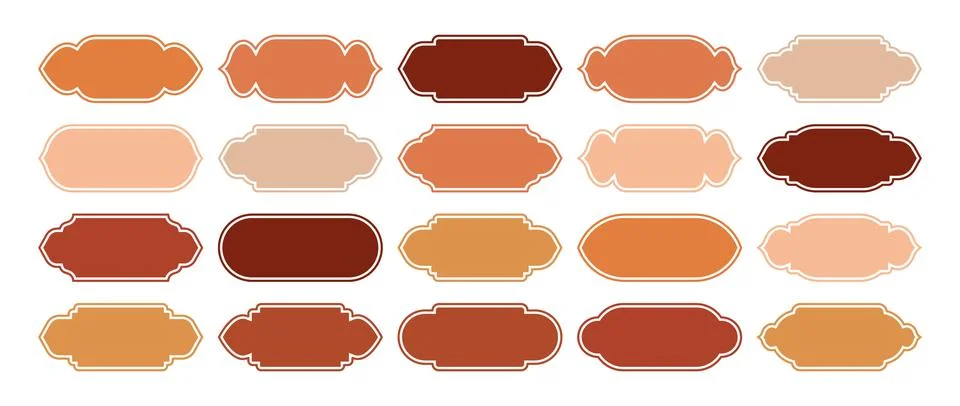 Islamic frames, oriental style objects. Arabic shapes, windows and arches Stock Illustration