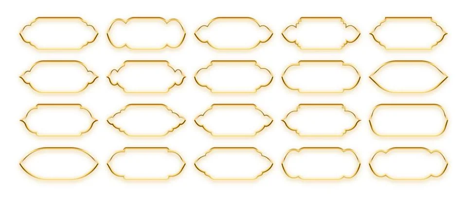 Islamic frames, oriental style objects. Arabic shapes, windows and arches Stock Illustration