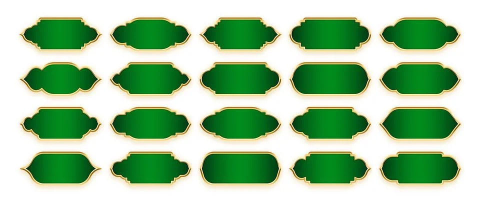 Islamic frames, oriental style objects. Arabic shapes, windows and arches Illustrazione stock