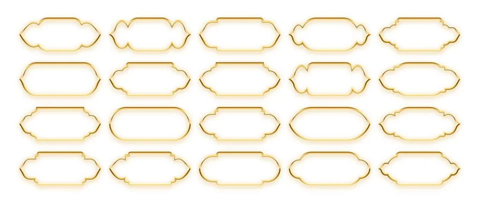 Islamic frames, oriental style objects. Arabic shapes, windows and arches Stock Illustration