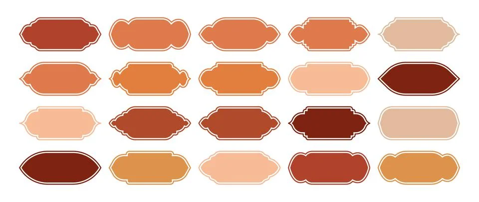 Islamic frames, oriental style objects. Arabic shapes, windows and arches Stock Illustration