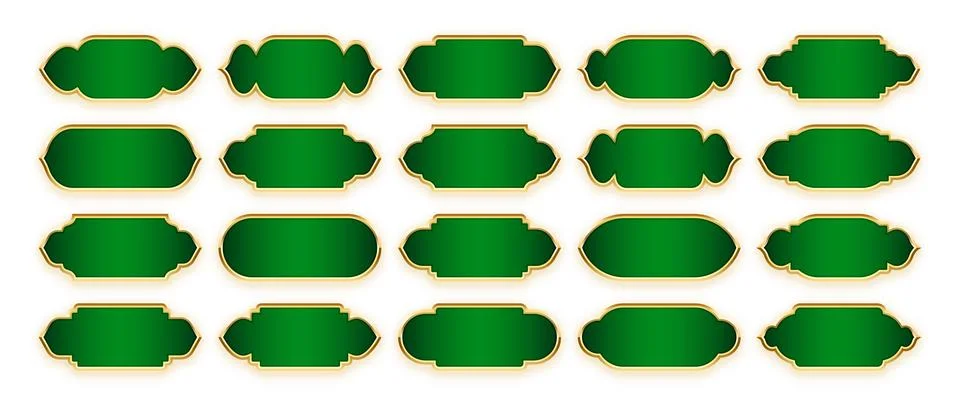 Islamic frames, oriental style objects. Arabic shapes, windows and arches Illustrazione stock