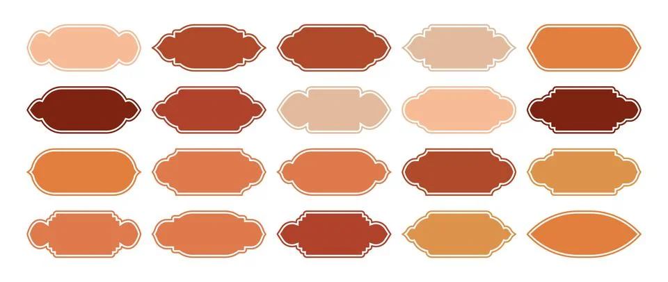 Islamic frames, oriental style objects. Arabic shapes, windows and arches Stock Illustration