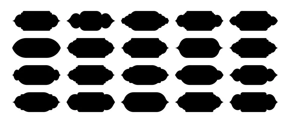 Islamic frames, oriental style objects. Arabic shapes, windows and arches Illustrazione stock