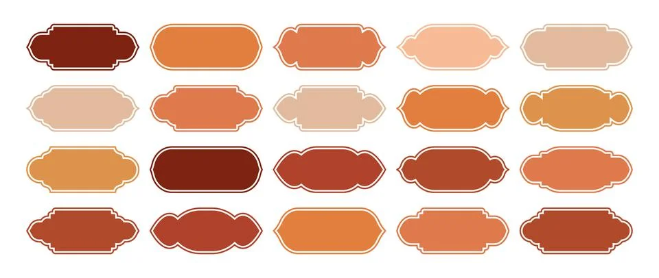 Islamic frames, oriental style objects. Arabic shapes, windows and arches Stock Illustration