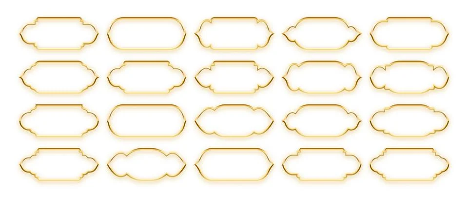 Islamic frames, oriental style objects. Arabic shapes, windows and arches Stock Illustration