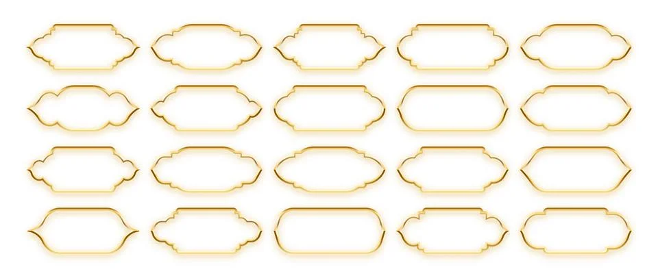 Islamic frames, oriental style objects. Arabic shapes, windows and arches Stock Illustration