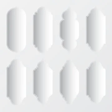 Islamic frames, oriental style objects. Arabic shapes, windows and arches with Illustrazione stock