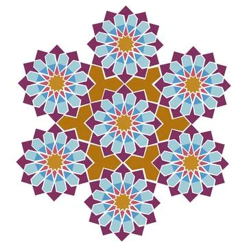 Islamic Geometric Floral Star Pattern Illustration イラスト素材
