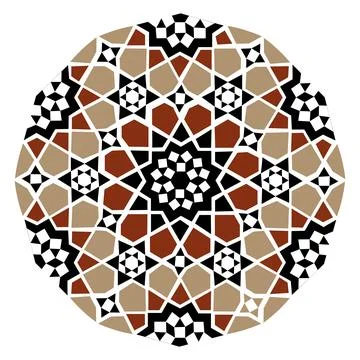Islamic Geometric Mandala Pattern in Earth Tone Colors Illustrazione stock