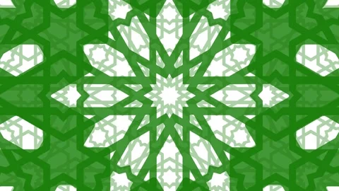 Islamic Geometric Pattern Animation in Green, Seamless Looping. Stock Footage 315760061