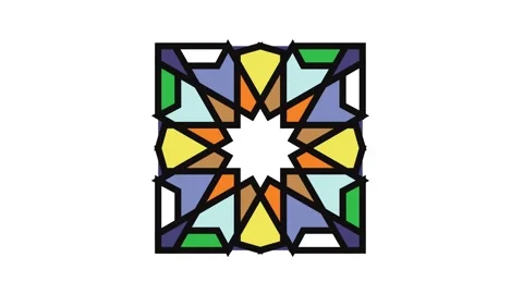 Islamic geometric pattern color icon animation Stock Footage 326107013