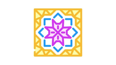 Islamic geometric pattern color icon animation Stock Footage 327268445