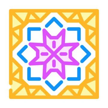 Islamic geometric pattern color icon vector illustration Stock Illustration